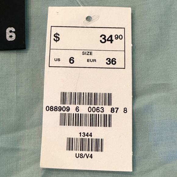 H&M | NWT | 6 | Blue Green Flutter Sleeve Butterfly Embroidery Retro Pinup Dress - Picture 5 of 9